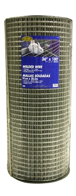 Galvanized Welded Wire Fence, 1 x 1-In. Mesh, 14-Ga., 36-In. x 100-Ft.