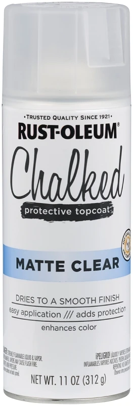 Spray Paint, Chalked Ultra Matte Finish, Clear Top Coat, 12-oz.