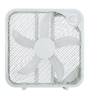 20-inch Box Fan, White, 3 Speed Settings, Large Airflow