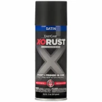 X-O Rust Anti-Rust Enamel Spray Paint & Primer, Black Satin, 12 oz.