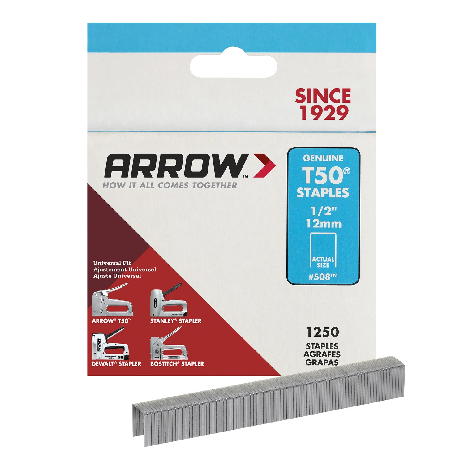 Staples, .5-In., 1250-Pk.
