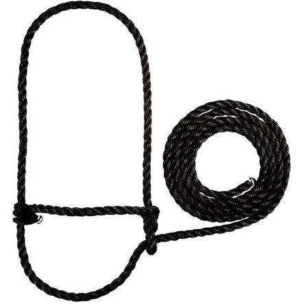 Livestock Rope Halter, Black, 7 Ft. Cow Size