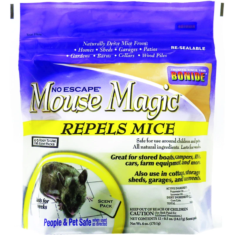 Mouse Magic Mouse Repellent Scented Packs, Indoor/Outdoor Rodent Control, People & Pet Safe, 12-Ct. Ready-to-Use