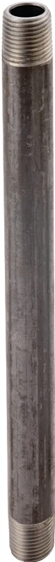 1/2 Inch X 48 Inch Black Steel Pipe Nipple, Schedule 40, Male Connection