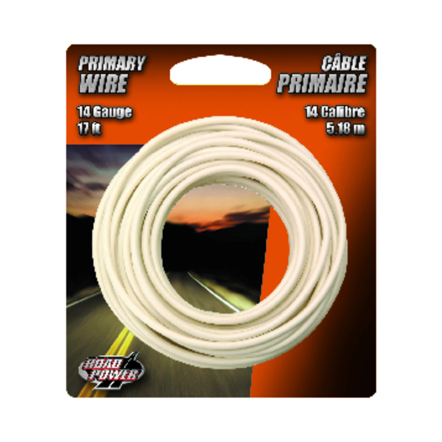 Primary Wire, White, 14-Ga., 17 Ft.
