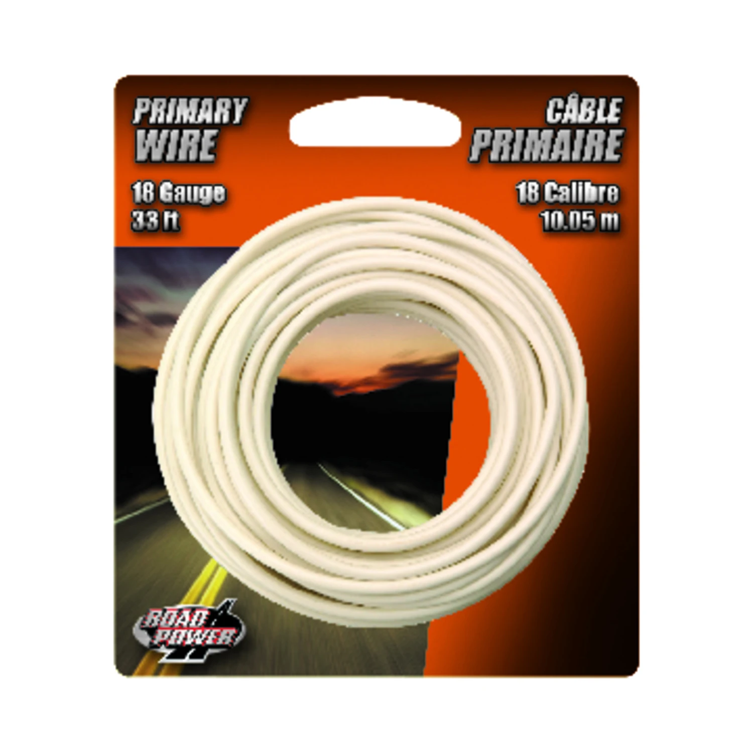 Primary Wire, White, 18-Ga., 33 Ft.