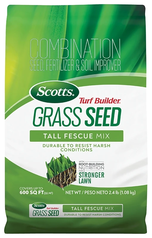 Turf Builder Grass Seed Tall Fescue Mix, 2.4 Lbs., Covers 200 Sq. Ft.