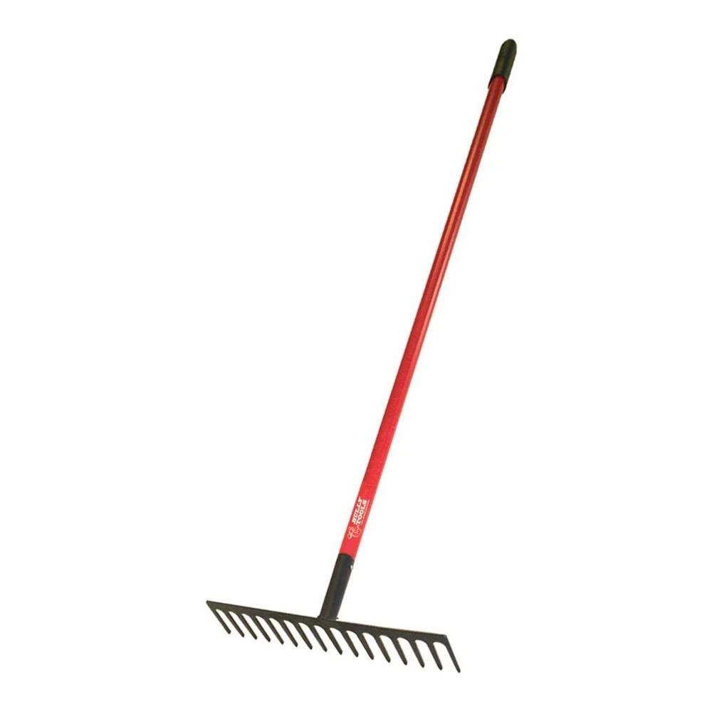 Level Head Rake, Steel,66-In. Fiberglass Handle