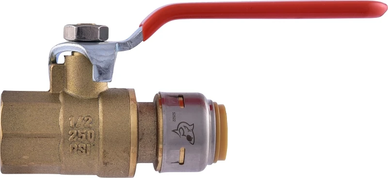 Push-Fit Ball Valve, Lead Free, 1/2 x 1/2 In. FNPT