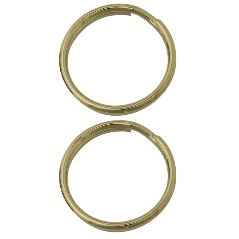 Split Key Ring, Brass-Plated, 1-In., 2-Pk.
