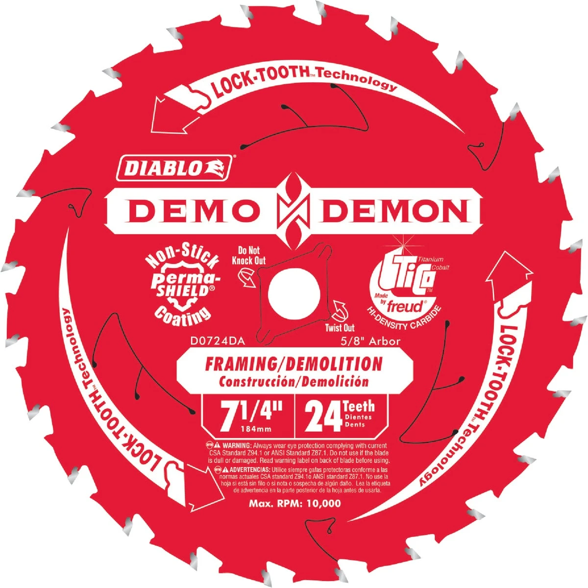 Demolition Saw Blade, 24-Tooth x 7-1/4-In.