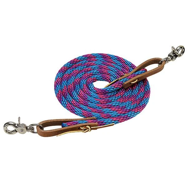 Roper Rein, Blue/Pink Poly, 3/8 In. x 8 Ft.