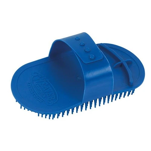 Livestock Massage Brush, Blue, 4 x 4.5 In.