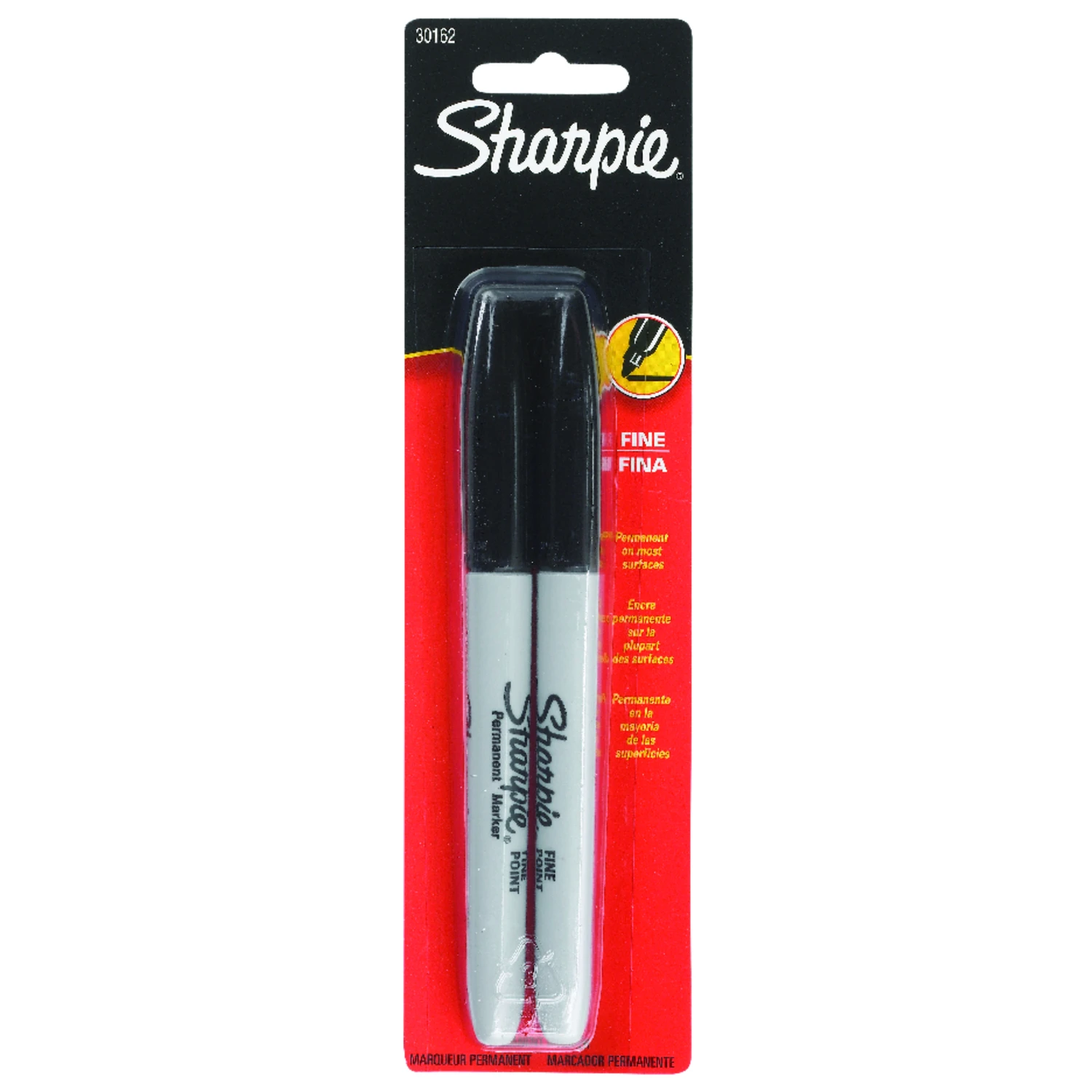 Fine-Point Permanent Markers, Black, 2-Ct.