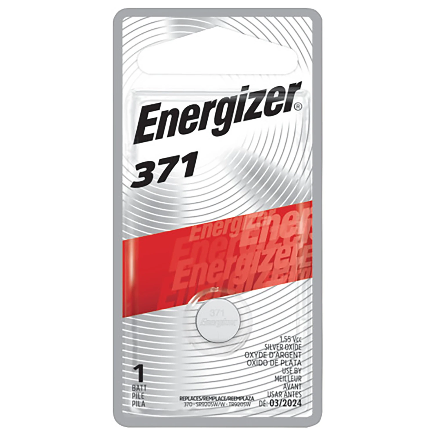371 Silver Oxide Button Battery, 1 Pack