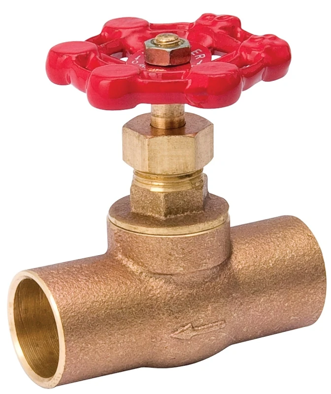 Stop Valve, Brass, Copper x Copper, 3/4 In.
