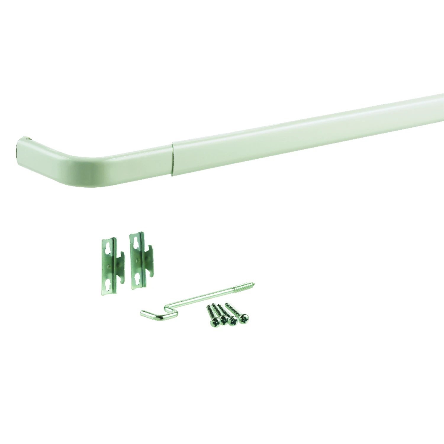 Curtain Rod, Heavy Duty, White, 48 to 86 In.