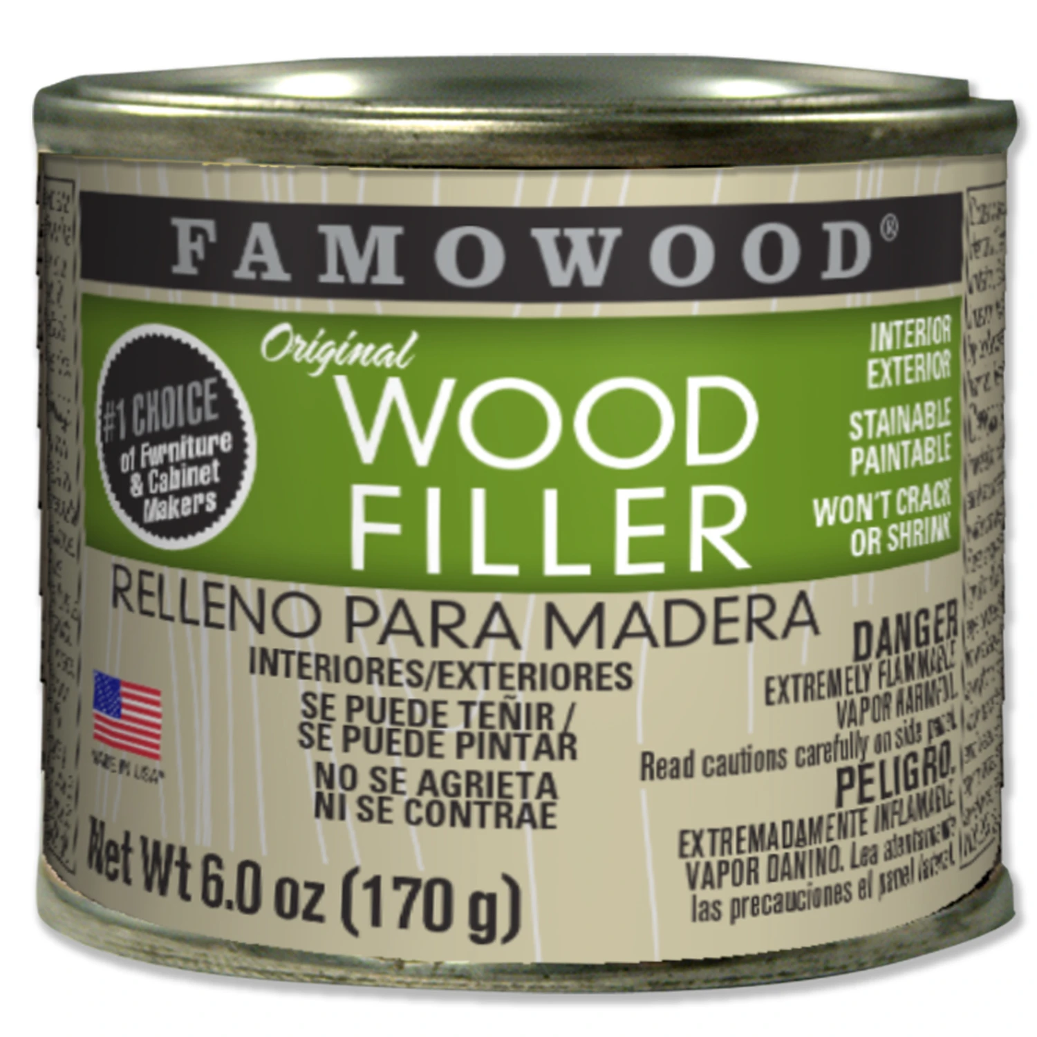 Famowood Original Wood Filler, Walnut color, 1/4 Pint, 6 oz.