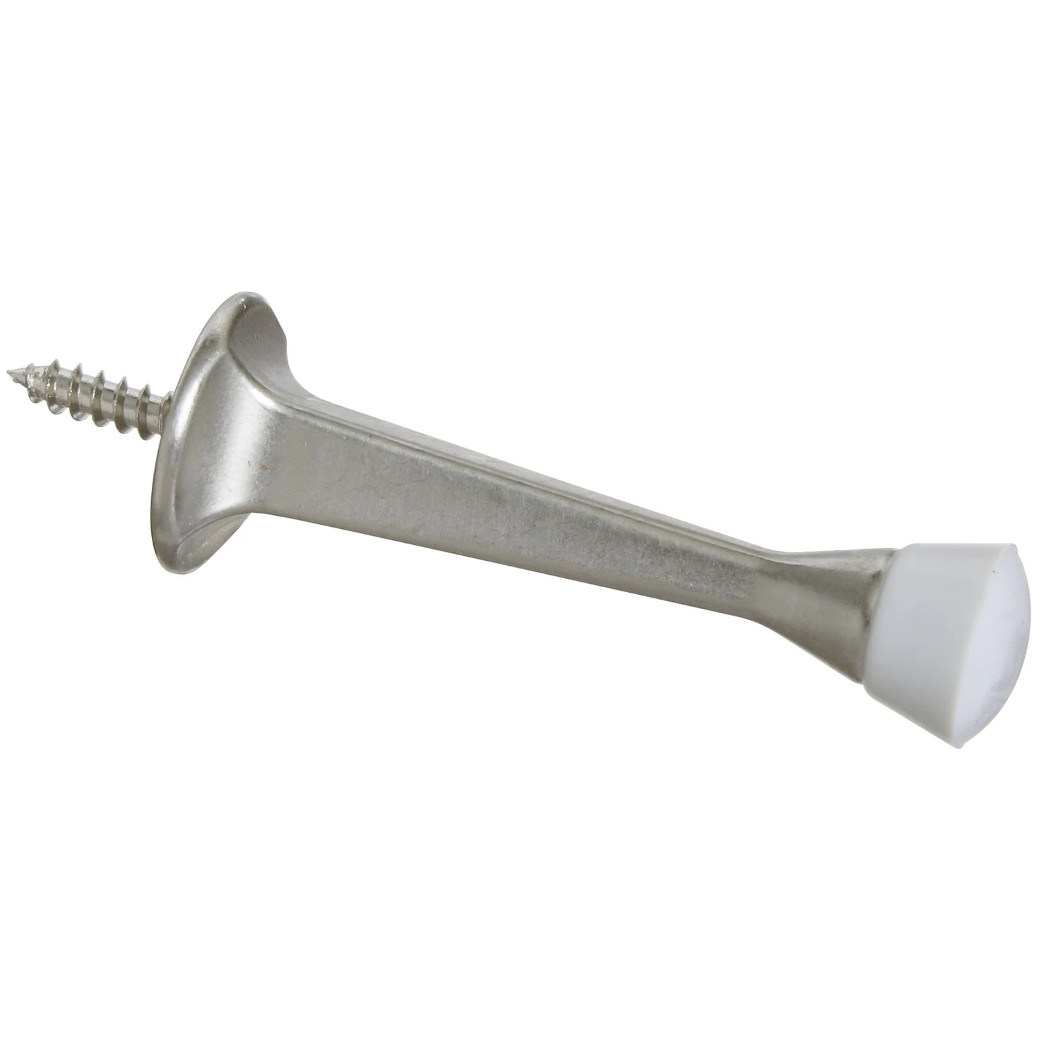 Doorstop, Wall-Mount, Rigid, Square, Satin Nickel, 3 In.