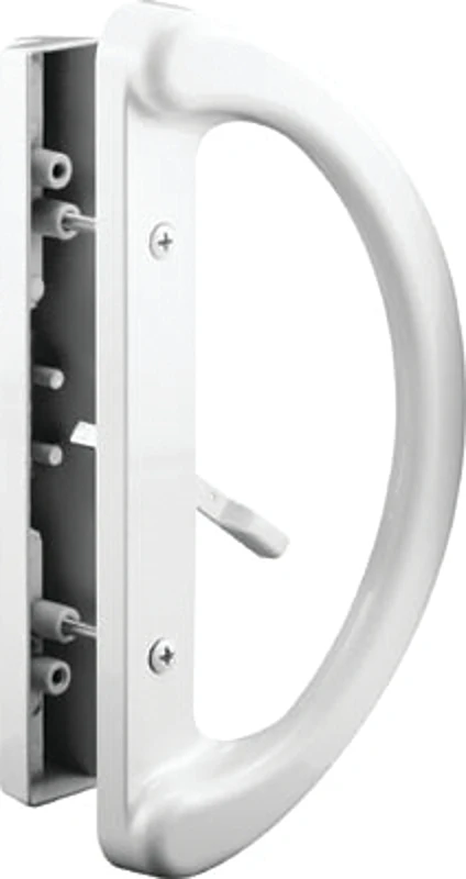 Sliding Patio Door Handle Set White Diecast, Mortise Style, Non-Keyed