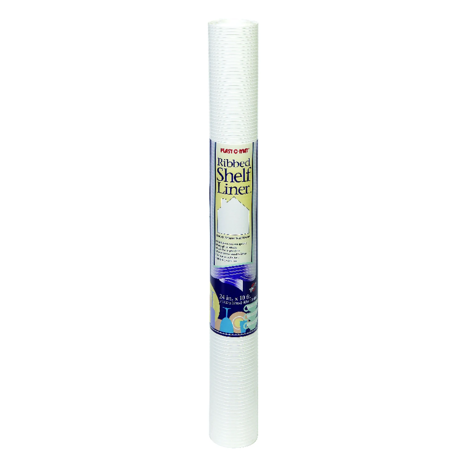 Shelf Liner, Non-Adhesive, Ribbed, Waterproof, White, 24-In. x 10-Ft.