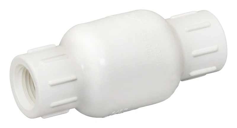 PVC Check Valve, Threaded, White, Schedule 40, 3/4 In.