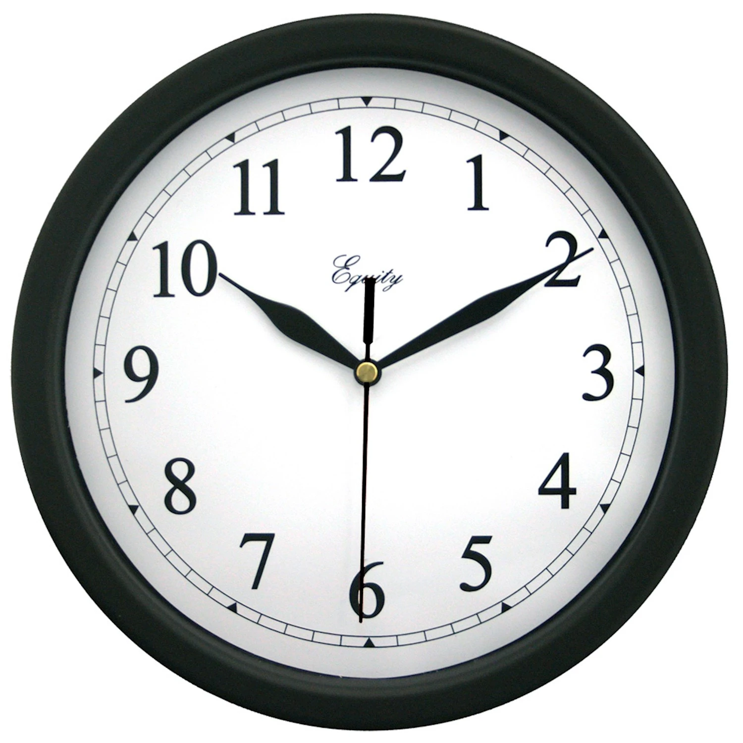 Equity Quartz Wall Clock, Black, 10 In.
