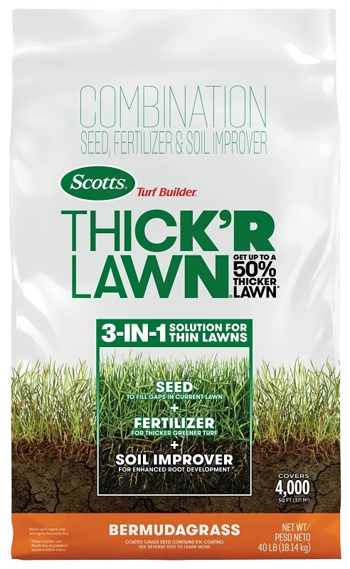 Turf Builder Thick'R Lawn Bermudagrass, 40 Lbs., Covers 4,000 Sq. Ft.
