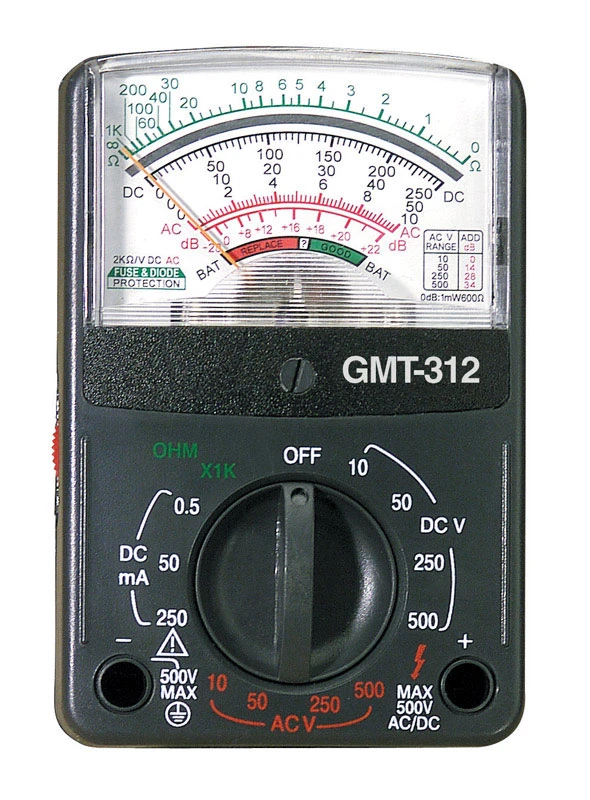 12-Range Analog Multimeter/Tester, Pocket Sized