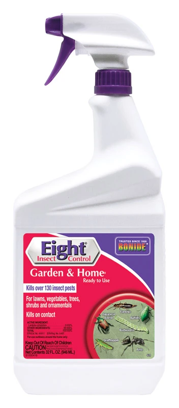 Eight Insect Control Garden & Home Outdoor Insecticide, Kills Beetles, Ants, Aphids, 32 oz. Spray