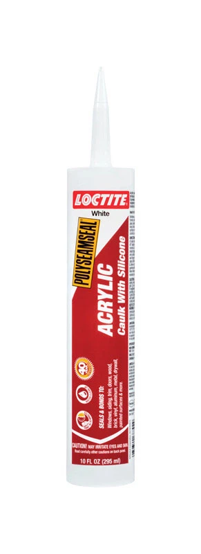Polyseamseal Acrylic Caulk With Silicone, White, 10 oz. Cartridge