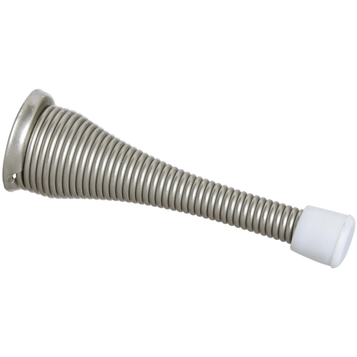 Doorstop, Wall-Mount, Spring, Satin Nickel, 3 In., 2-Pk.