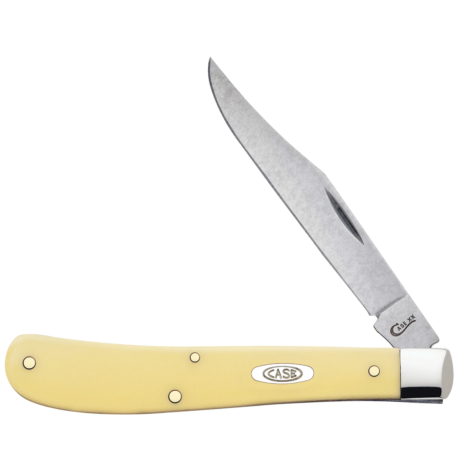 Slimline Trapper Pocket Knife, Yellow/Chrome Vanadium, 4-1/8-In. Length Closed
