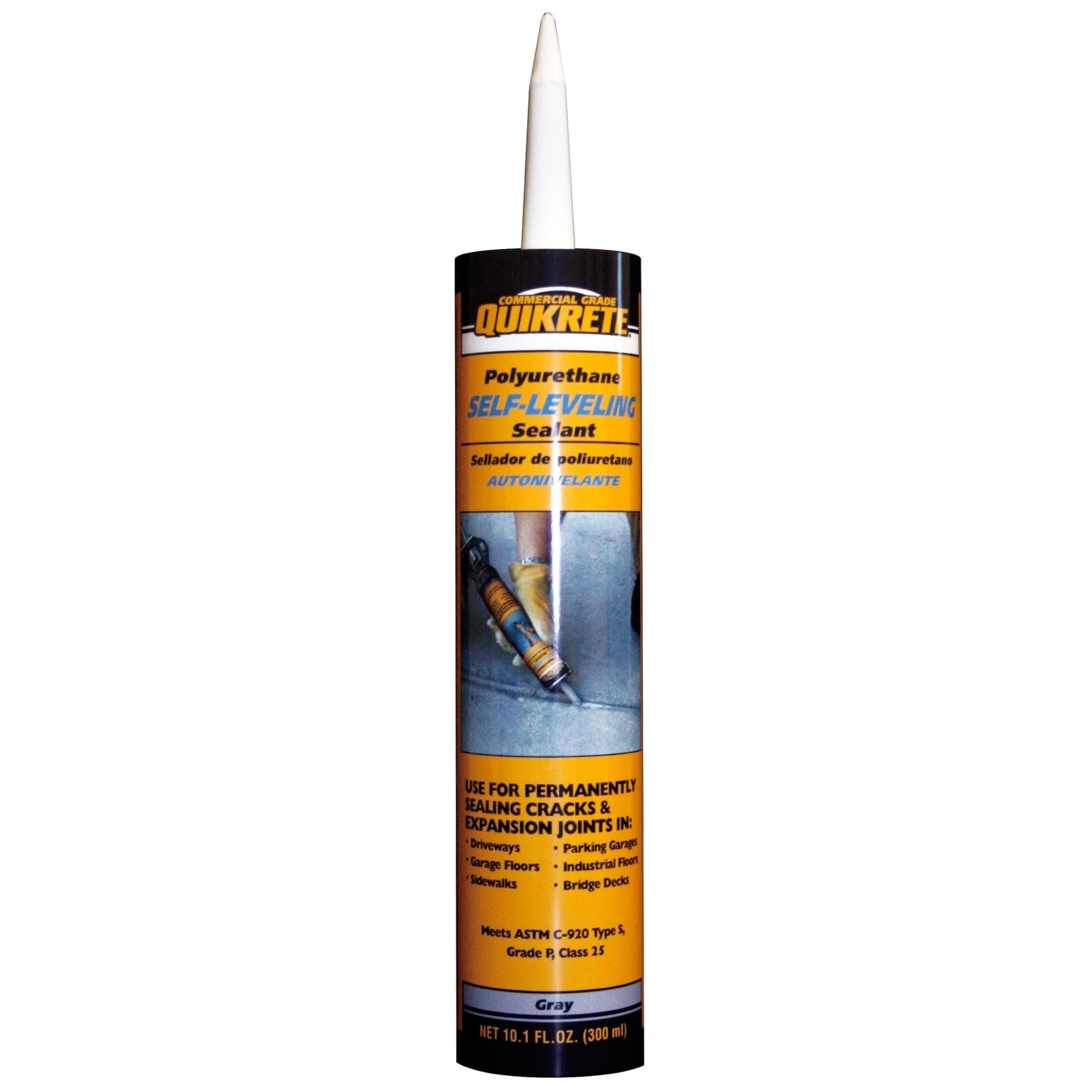 Self-Leveling Polyurethane Sealant, Gray, 10.1-oz.