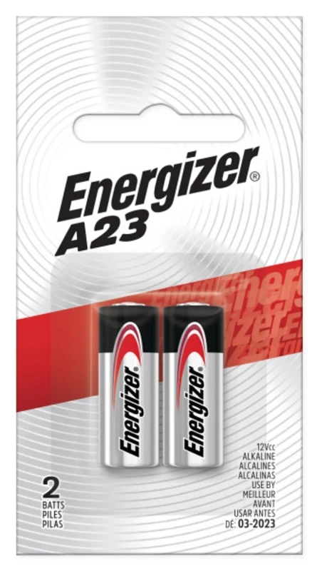 Miniature A23 Alkaline Batteries, 2 Pack