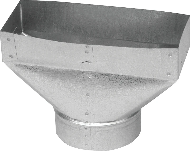 HVAC Register Boot, Galvanized, 30 Gauge, 4 x 12 In. to 6 In.