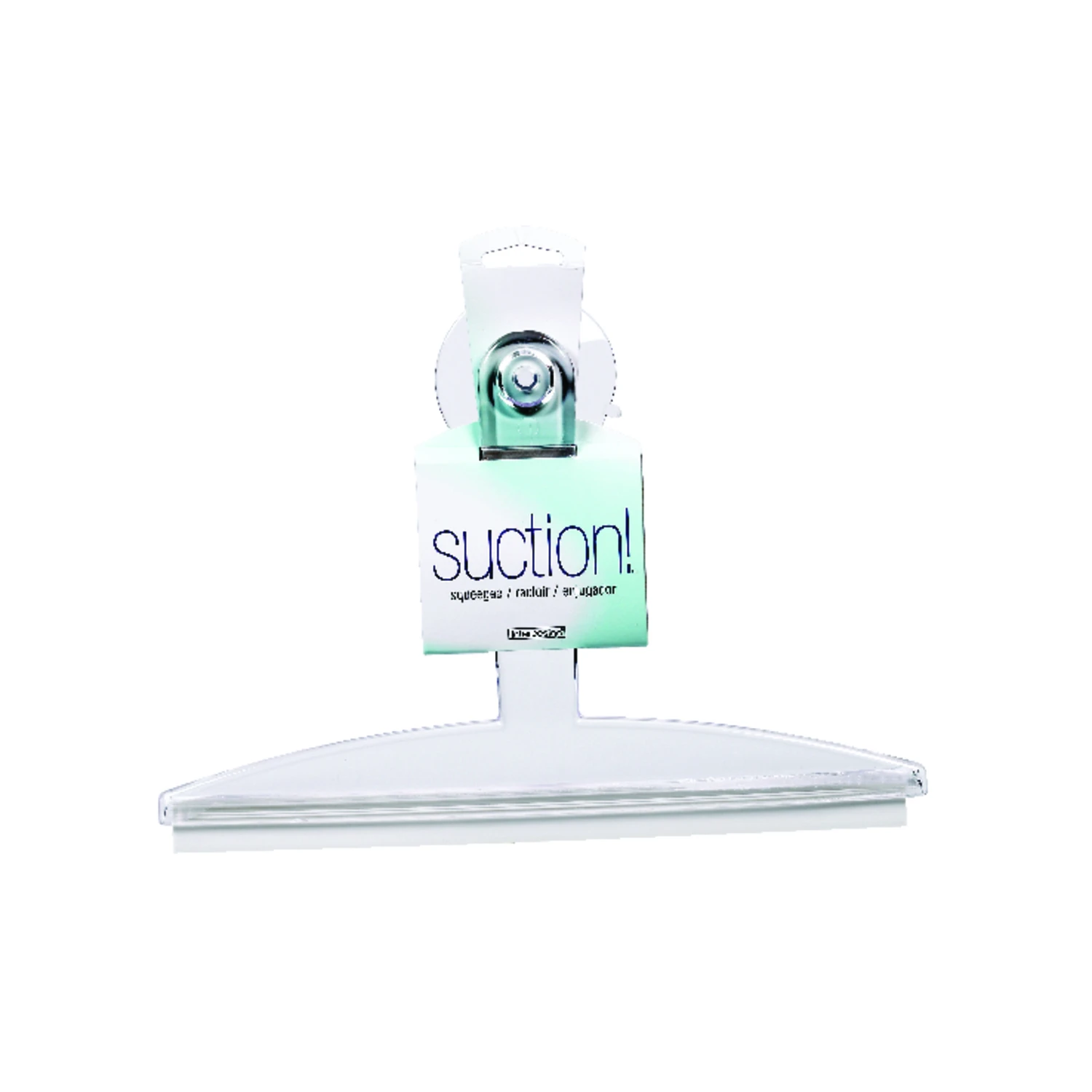 Bath Squeegee, With Suction Cup, Clear Handle, 12 In.