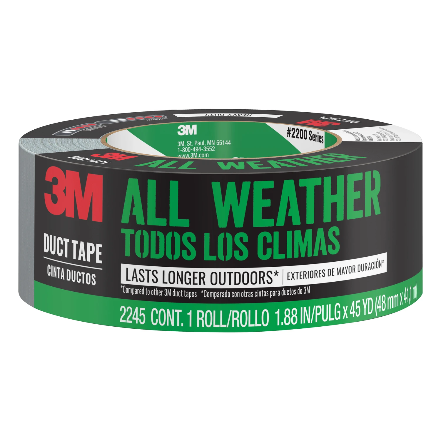 Heavy-Duty Duct Tape, Gray/Silver, 2 In. x 40 Yds.