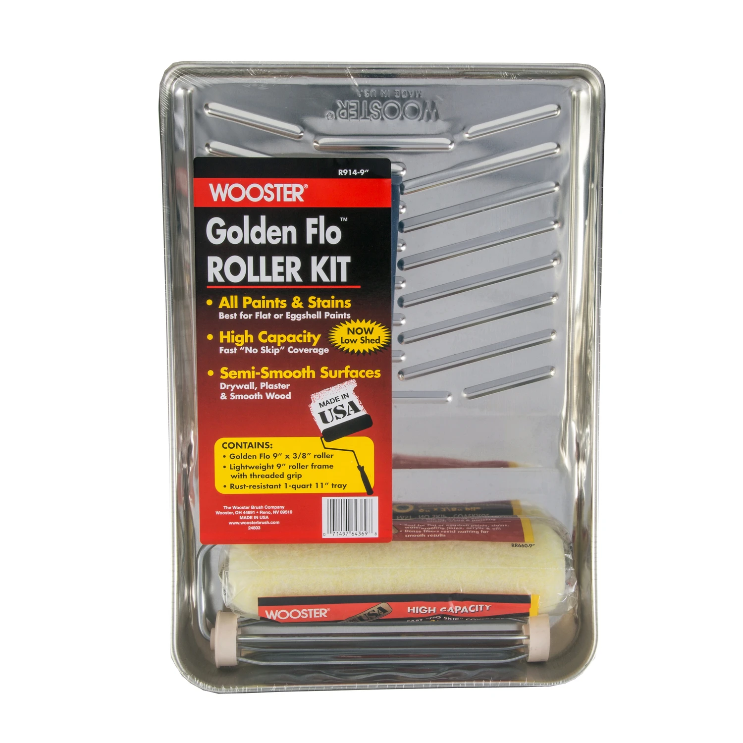Golden Flo Roller Kit, 3/8-In. Nap, 9-In.