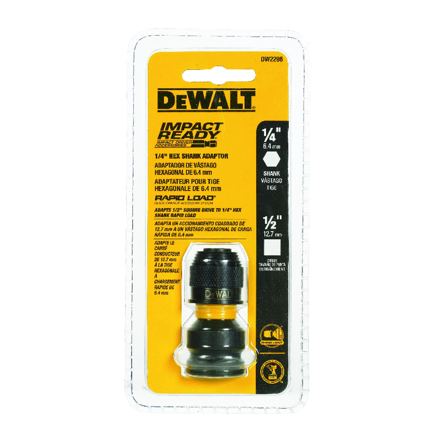 Impact Ready 1/2 Square To 1/4 In. Rapid Load Socket Adapter