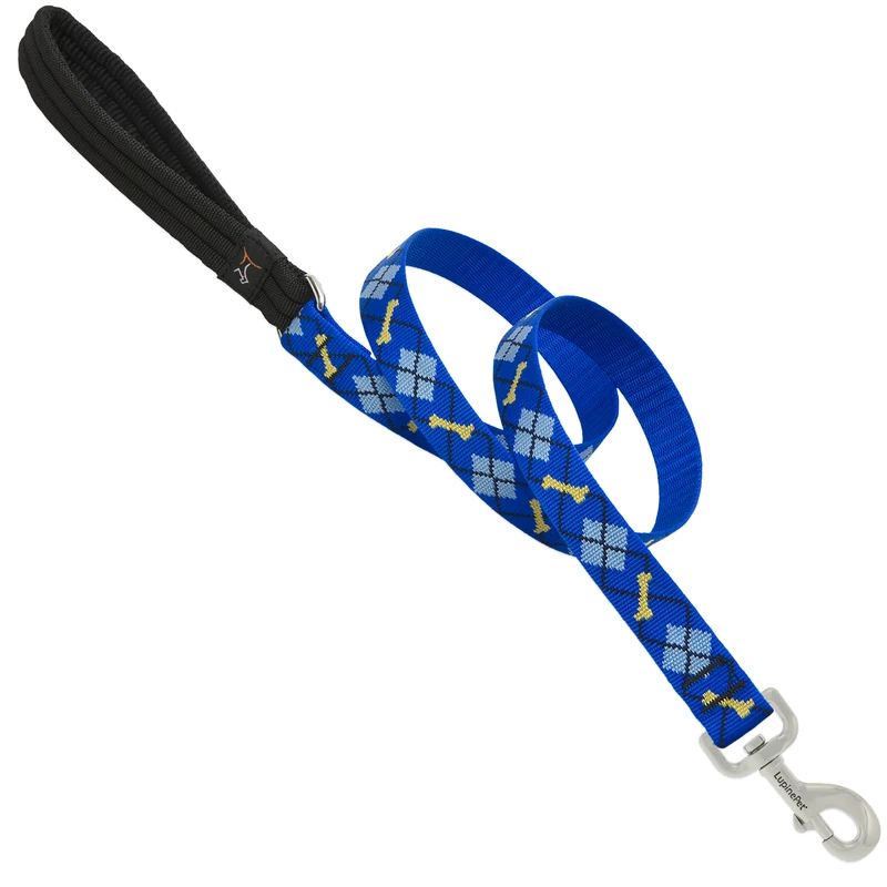 Dog Leash, Dapper Dog Pattern, 1-In. x 6-In.