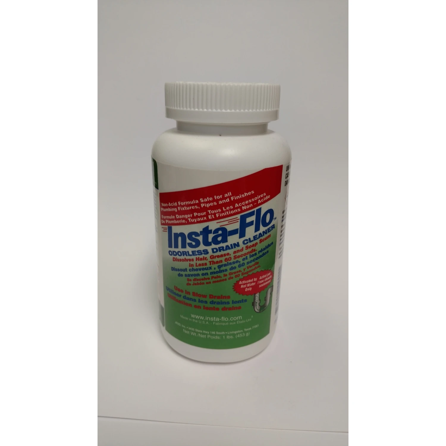 Odorless Drain Cleaner, Non-Acid, 1-Lb.