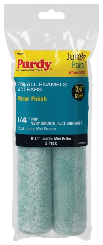 Parrot Jumbo Mini Paint Roller Cover, 6-1/2 x 1/4 In. Nap, 2-Pk.