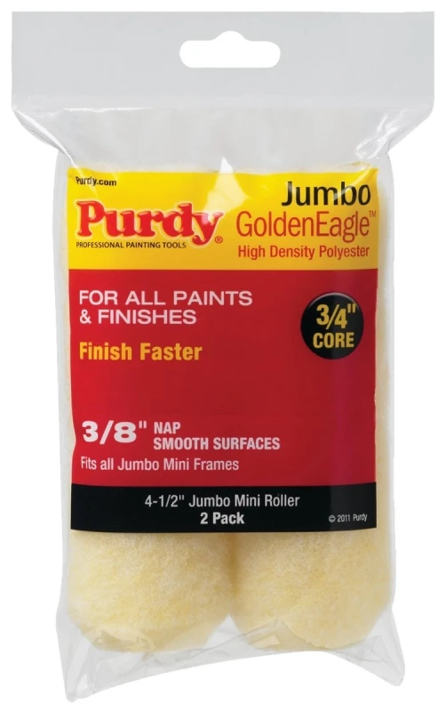Golden Eagle Jumbo Mini Paint Roller Cover, 4-1/2 x 3/8 In. Nap, 2-Pk.