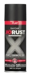 X-O Rust Anti-Rust Enamel Spray Paint & Primer, Black Flat, 12 oz.
