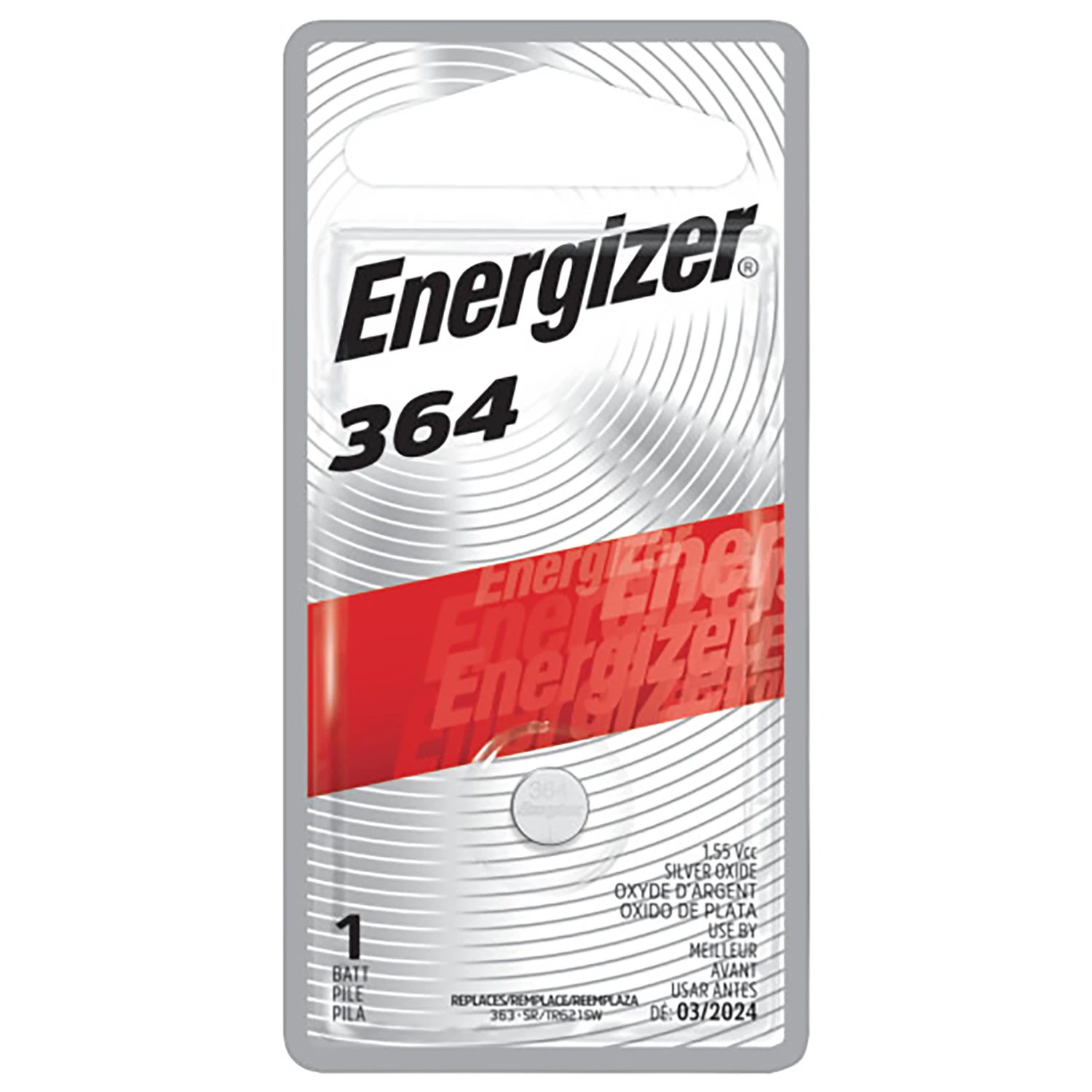 Silver Oxide Button Battery, 364, 1 Pack