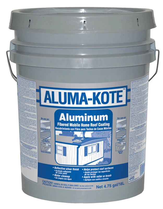 Aluma-Kote Aluminum Roof Coating, Fibered, 4.75-Gallons