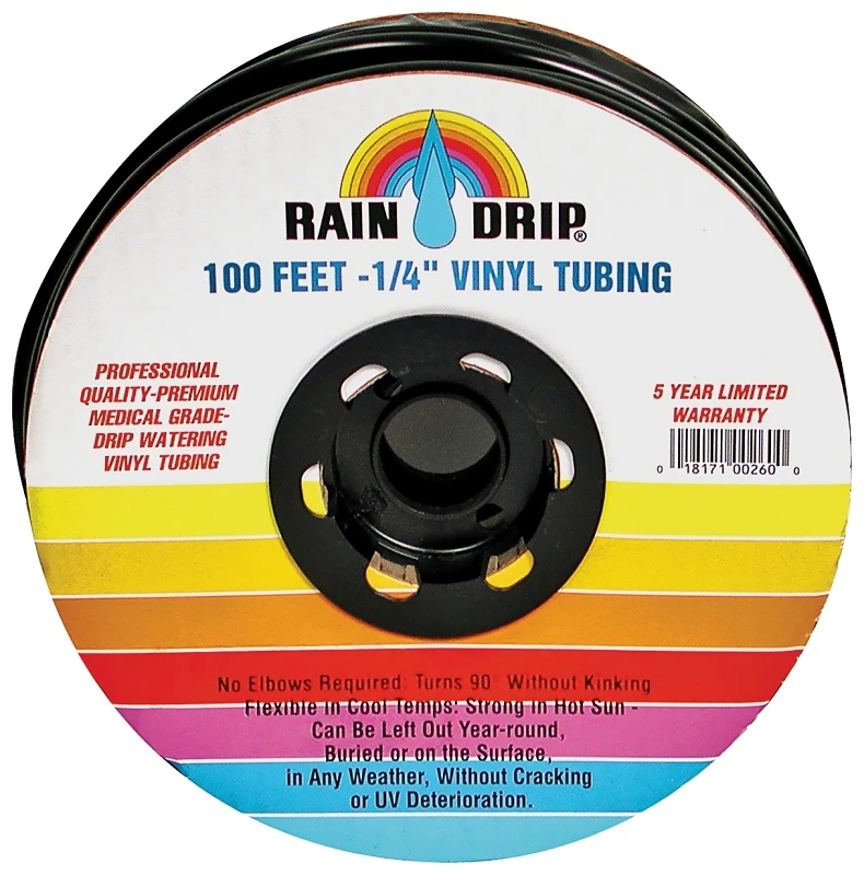 Water Supply Tubing, Black Polyethylene, 1/4-In. x 100 Ft.