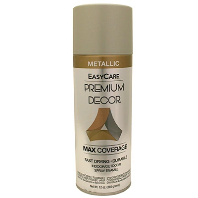 Premium Decor Metallic Spray Paint, Indoor/Outdoor, Brushed Nickel, 12 oz.