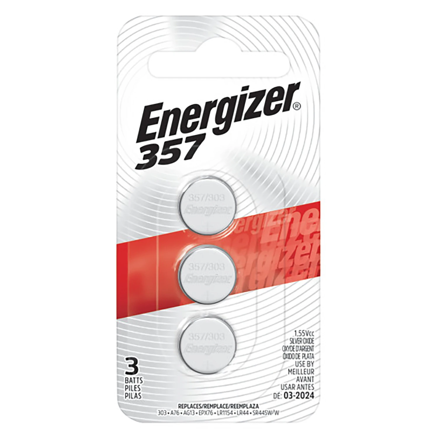 Button Cell 357/303 Batteries, 3-Pk.